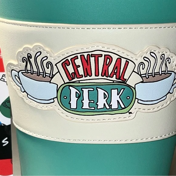 Loungefly Friends Teal and Cream Cup Crossbody Bag - Picture 3 of 6